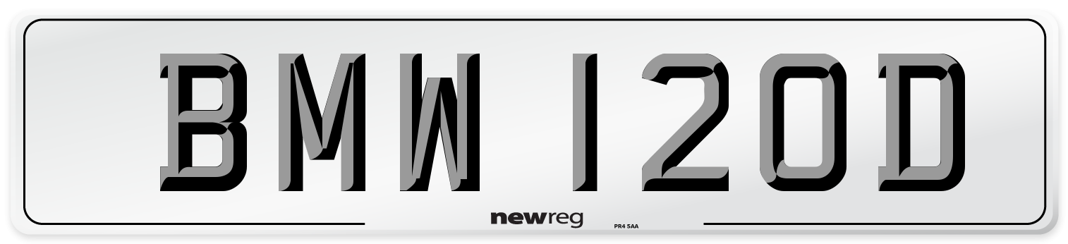 BMW 120D Number Plate from New Reg